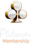 Silver color clubs shape with text platinum membership